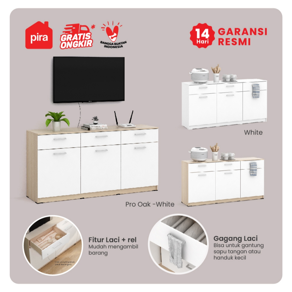 PIRA METROPOLIS OX -  ARUNA SB151 Bufet / Rak Dapur / Kitchen Set Bawah Dapur / Lemari Dapur