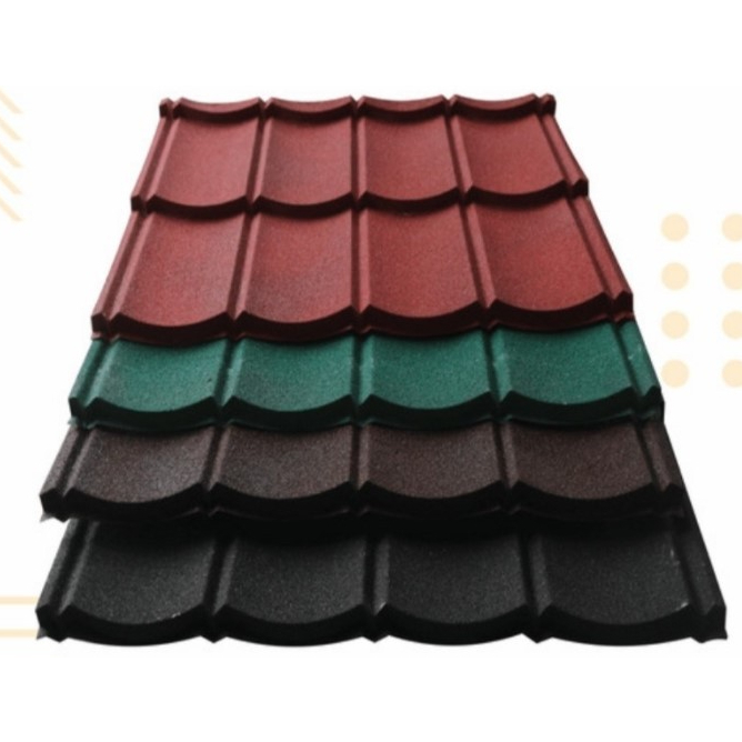GENTENG METAL PASIR BIASA GENTENG BAJA RINGAN PASIR ATAP WARNA HITAM  MAROON HIJAU