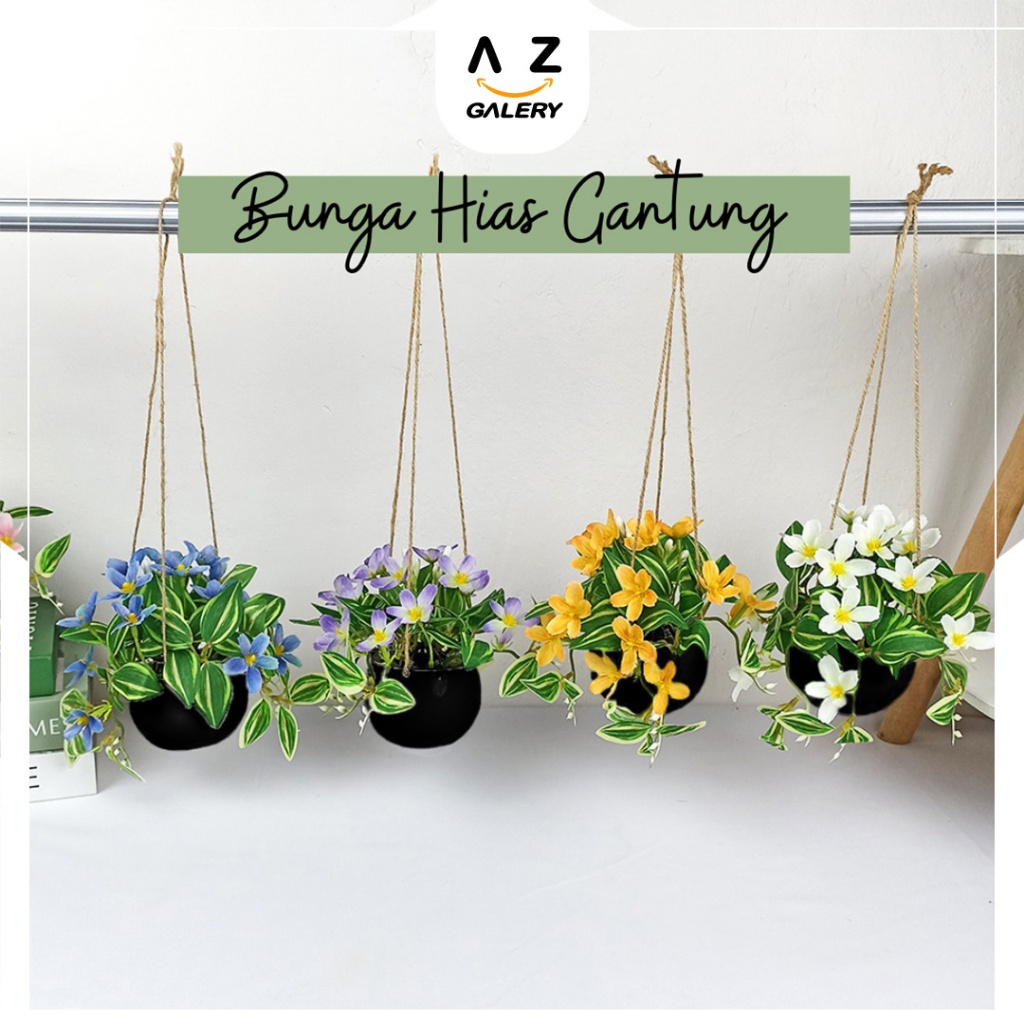 Terlaris!! Tanaman Hias Pot Bunga Gantung Plastik Import Dekorasi Dinding Indoor Pajangan Rumah