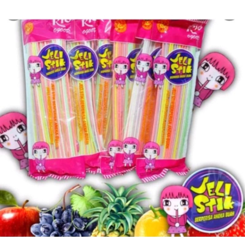 

Permen Jelly Stick Panjang Rasa Aneka Buah Isi 50Pc