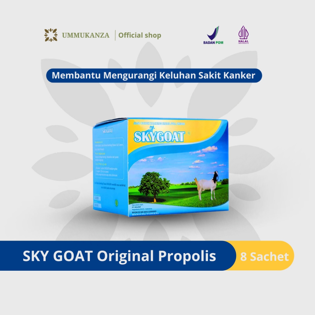 

SKYGOAT - Susu Kambing Etawa Bubuk SKY GOAT Propolis 1 Box Isi 8 Sachet ORIGINAL