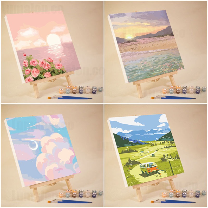 

Mi Paint by number 20 x 20cm Paint By Number Kit Digital Oil Painting DIY Painting kit Lukisan -
