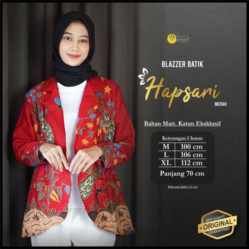 BLAZER BATIK MERAH PUTIH/ATASAN KERJA WANITA NEW