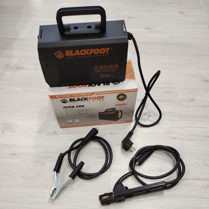 TRAFO LAS BLACKFOOT MMA-120 350WATT / BLACKFOOT MESIN TRAFO INVERTER 350WATT IGBT MMA120A Japan