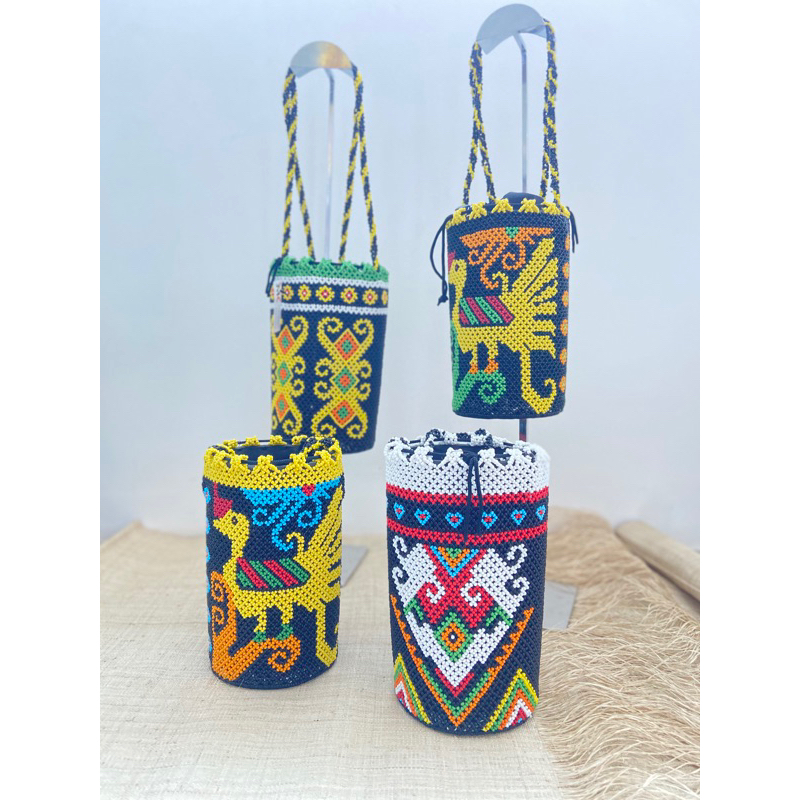 Manika Kaltim - Sling Bag / Tas Anjat Serut Full Manik Dayak Kalimantan