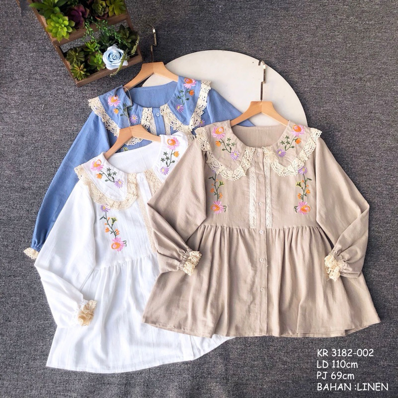 ADIRA TOP BLOUSE LINEN PREMIUM ATASAN WANITA