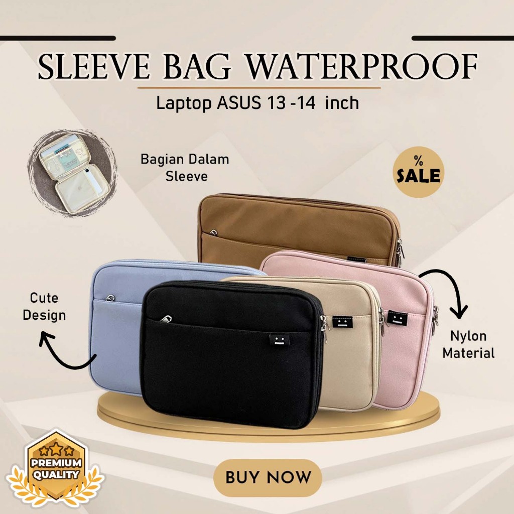 Tas Laptop Asus Vivobook Zenbook 13 14 inch Sleeve Bag Premium Nylon Sarung Tablet Handbag Laptop Sl