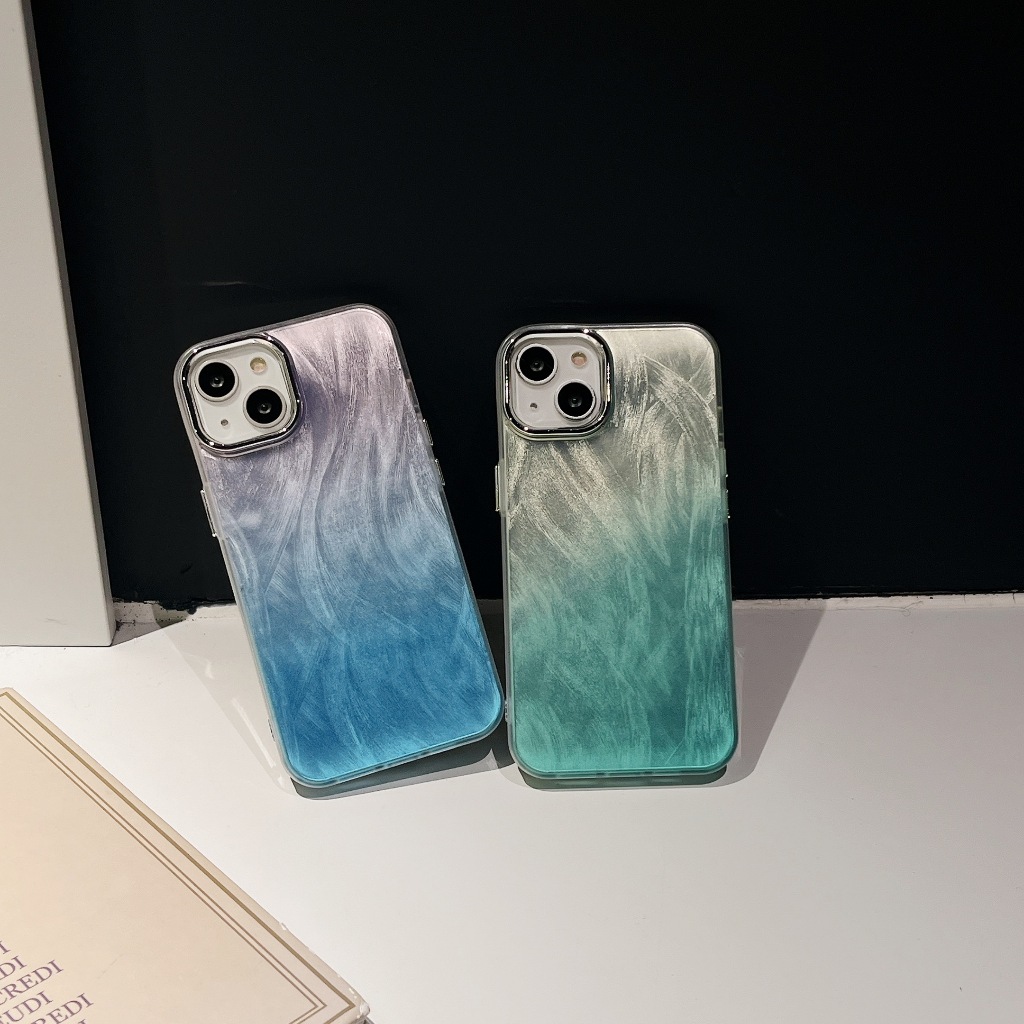 New Case Suitable For IPHONE XR XS MAX 11 12 13 14 15 PRO MAX PLUS Shimmering Brush Gradasi Glossy C