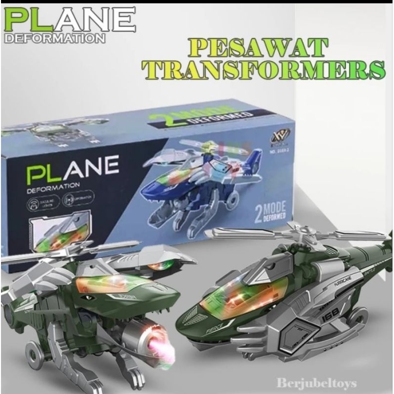 Mainan Pesawat Robot-Plane Deformation-Helikopter Robot 2 Mode FW-2033AP - Hidayah Toys