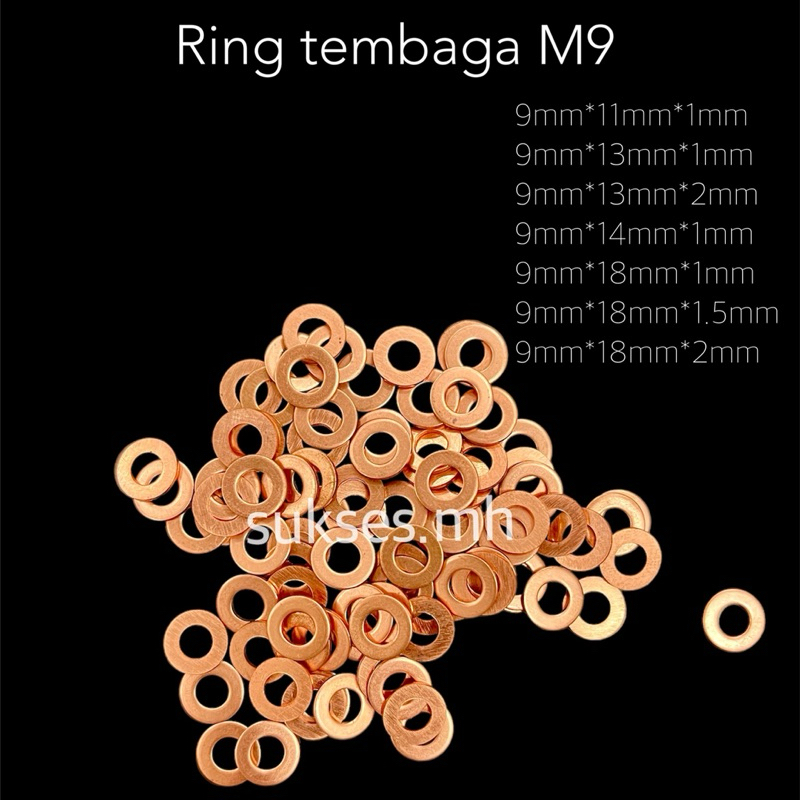 Ring tembaga M9 ring tembaga 9mm ring tembaga murni