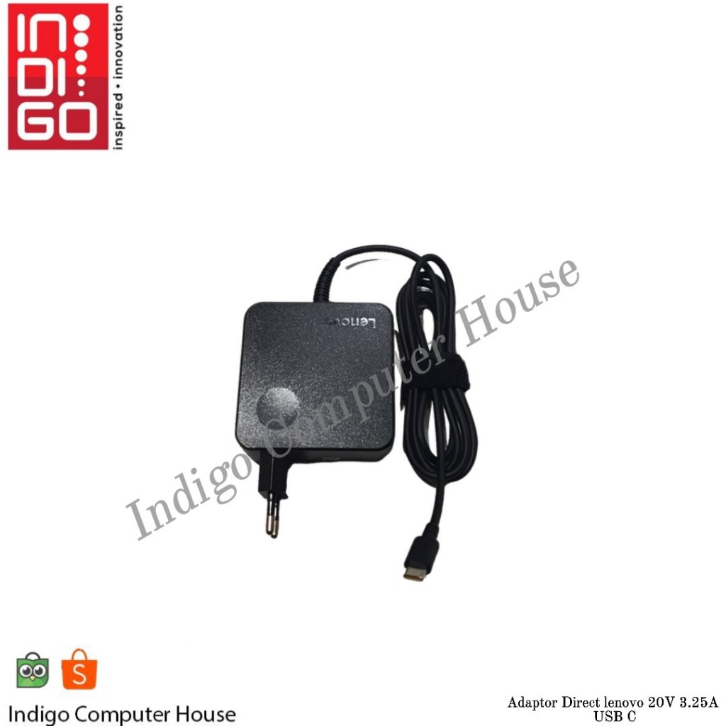 ADAPTOR  DIRECT LENOVO 20V 3.25A USB C / Charger Laptop/Charger lenovo direct type C / Adaptor lenov