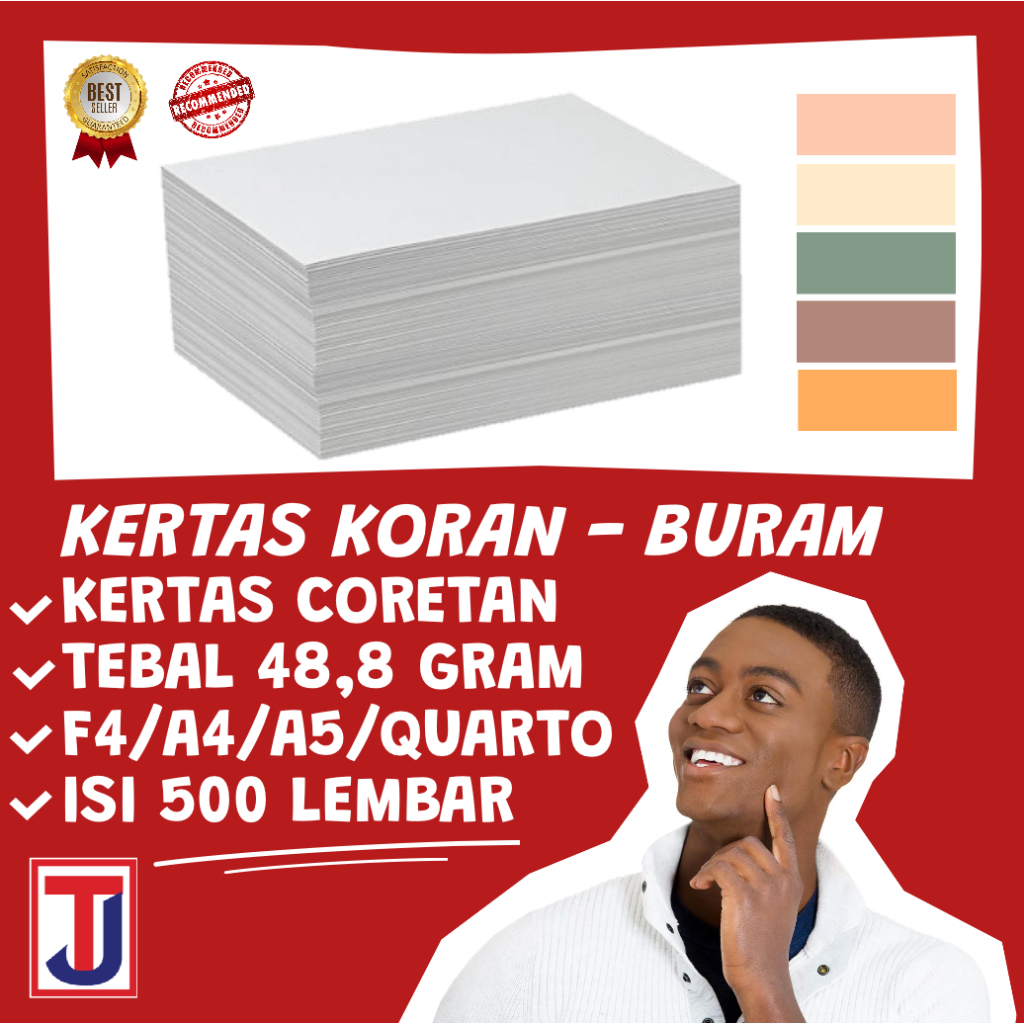 

Kertas Koran / Buram / Coret Coretan isi 500 lembar Folio F4/A4/A5/Quarto