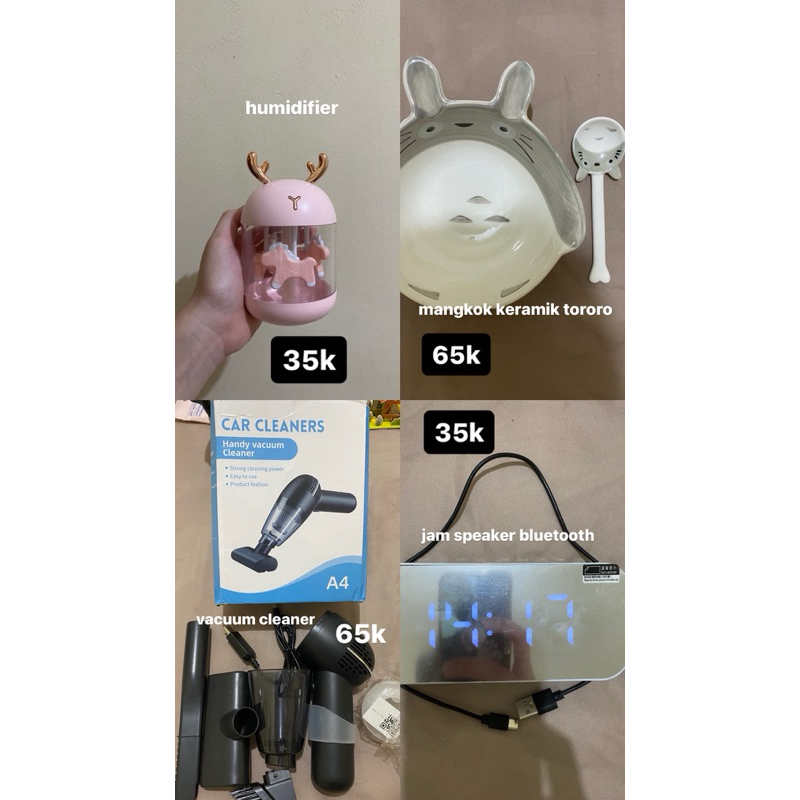 PRELOVED VACCUM CLEANER HUMIDIFIER JAM SPEAKER BLUETOOTH MANGKOK KERAMIK TOTORO