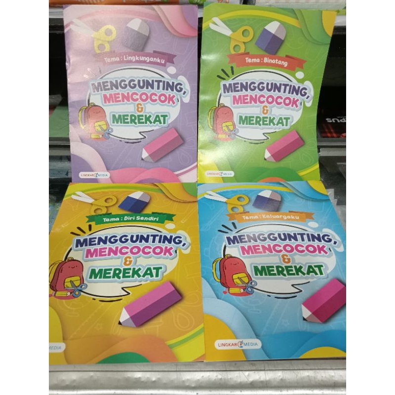 Buku kreatifitas anak PAUD/ TK - menggunting mencocok merekat menempel