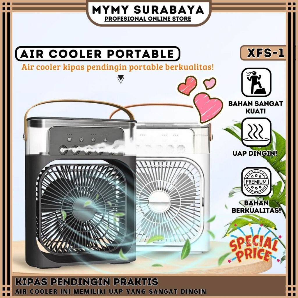 MYMY.SURABAYA Kipas Angin Mini LED Pendingin Ruangan AC Portable Air Cooler XFS-1 Bisa Cod Seluruh I