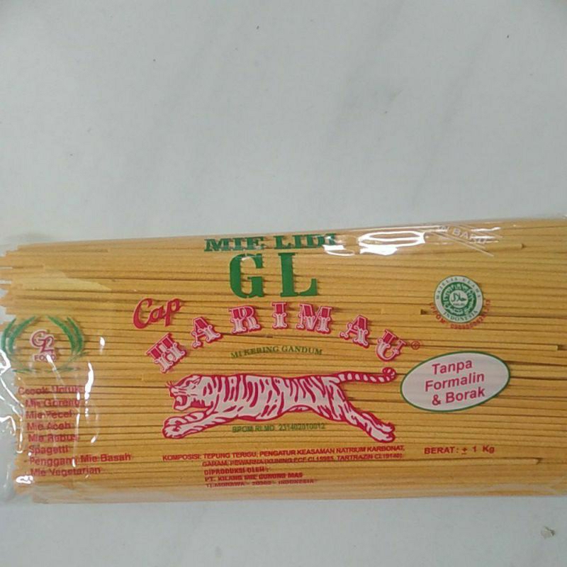 

Mie lidi GL Cap Harimau Mie Gomak Kuning 1 kg