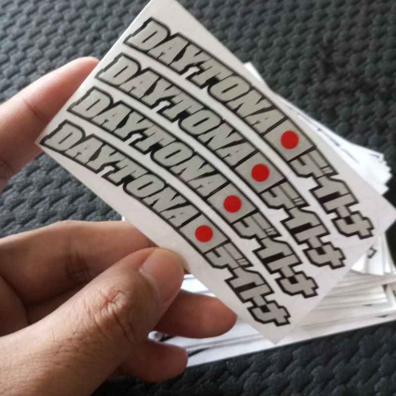 Stiker cuting daytona Velg motor helm mobil sepeda