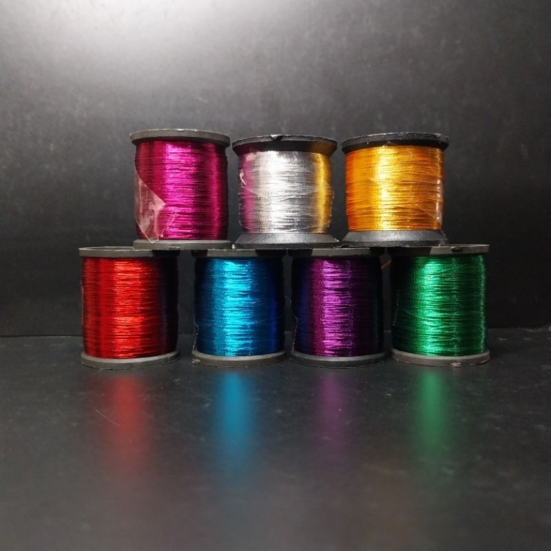 Benang metalik custom joran/ benang lilit joran