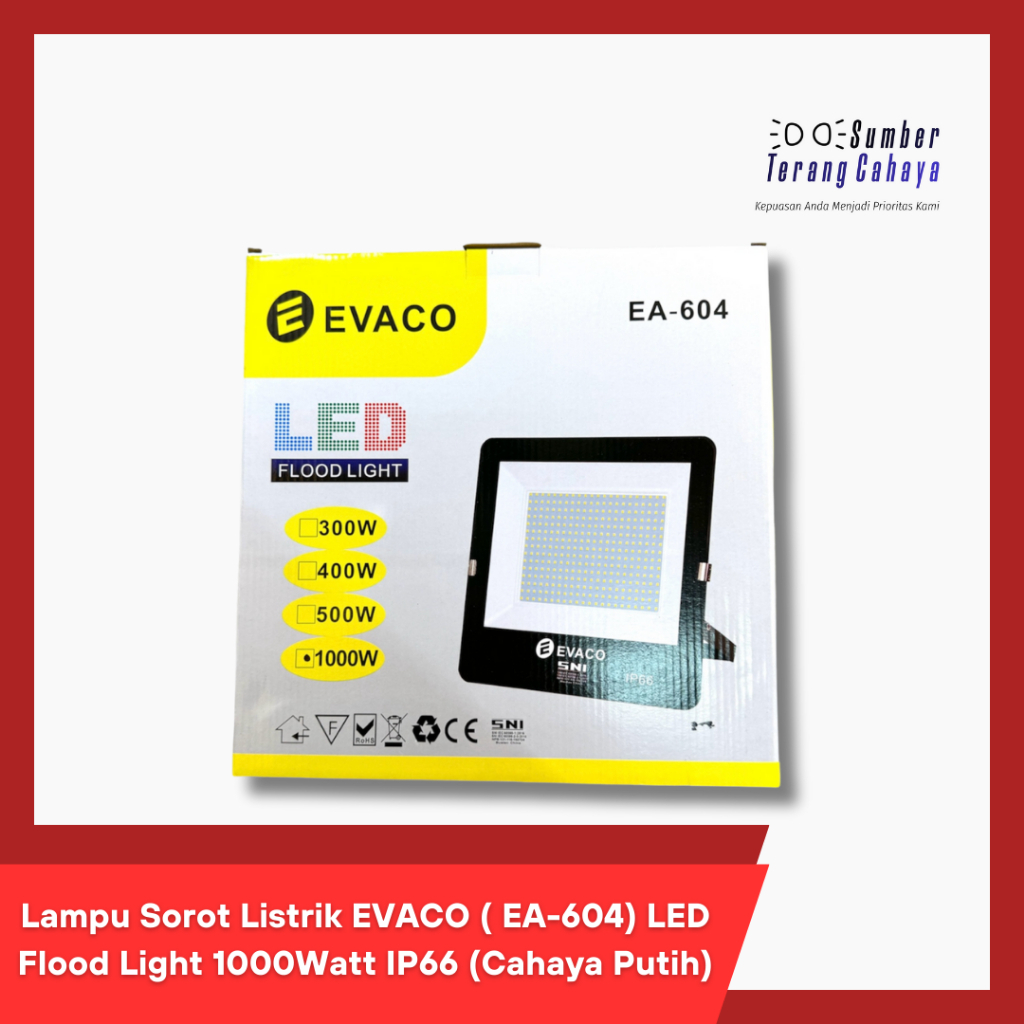 Lampu Sorot Listrik EVACO ( EA-604) LED Flood Light 1000 Watt