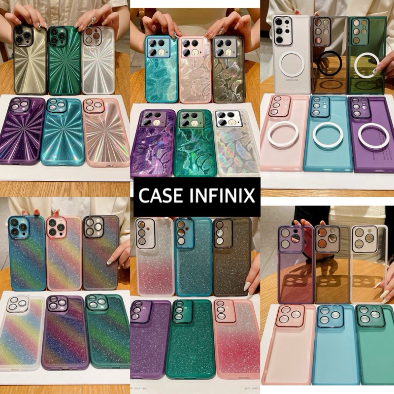 INFINIX CASE TPU Magnet Glitter Motif Daun Leaves Time Space Magsafe Infinix GT 10 Plus Hot 30 Play 