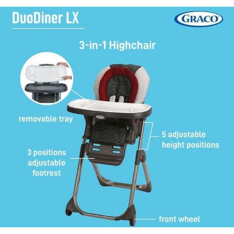 High Chair Graco DUODINER LX /  Kursi Makan Bayi