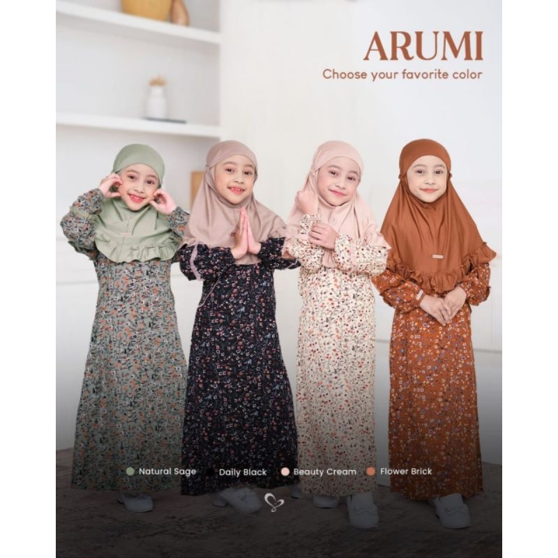 SALVINA Arumi Dress Kids / Gamis anak Rayon / Baju anak rayon