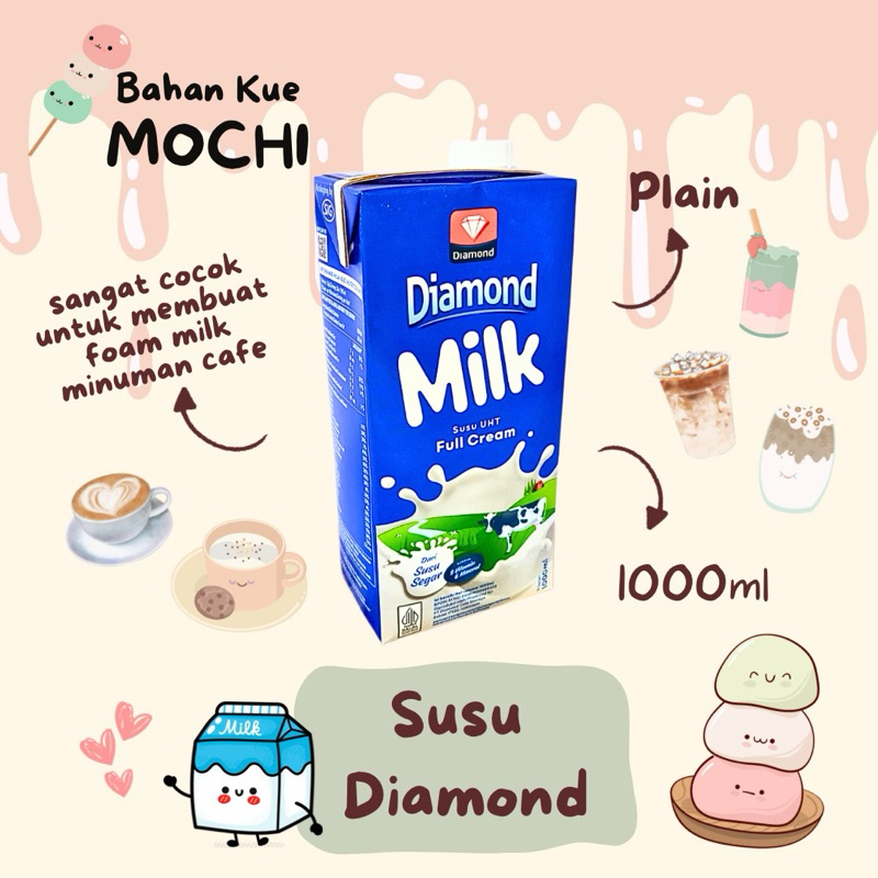 

Susu Diamond 1000ml / Susu Diamond 1 Liter / Diamond Milk Plain / Susu Foam