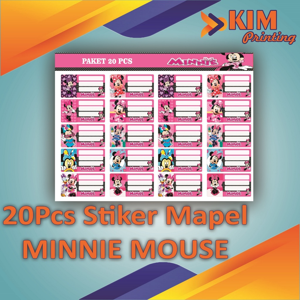 

(20PCS) STIKER LABEL BUKU PELAJARAN / STIKER LABEL NAMA BUKU PELAJARAN KARAKTER MINNIE MOUSE