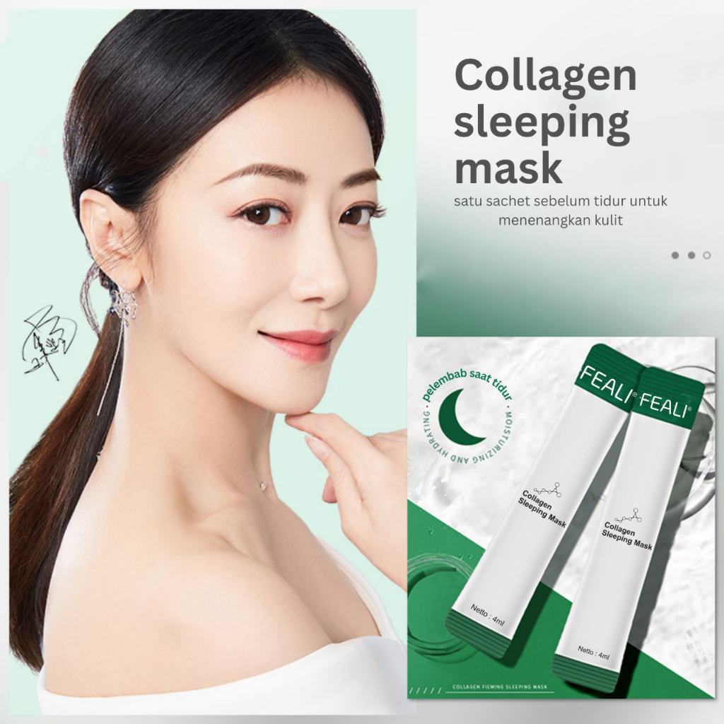 [3 kotak] FEALI /YanJiaYi Collagen Sleeping Mask Untuk Melembabkan Menghaluskan kulit