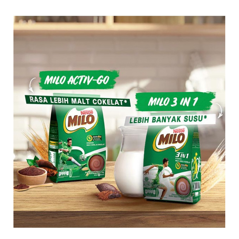 

MILO Activ-Go Pouch 790 g atau 3in1 Activ-Go 790 g