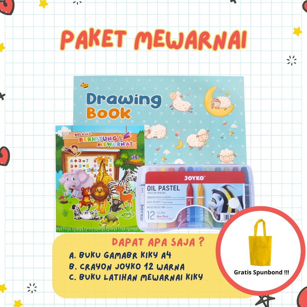 

Paket Mewarnai Coloring Bundling Set Gift Kado Anak Hampers Aesthetic Set 3 in 1 GoodieBag KODE V4F7