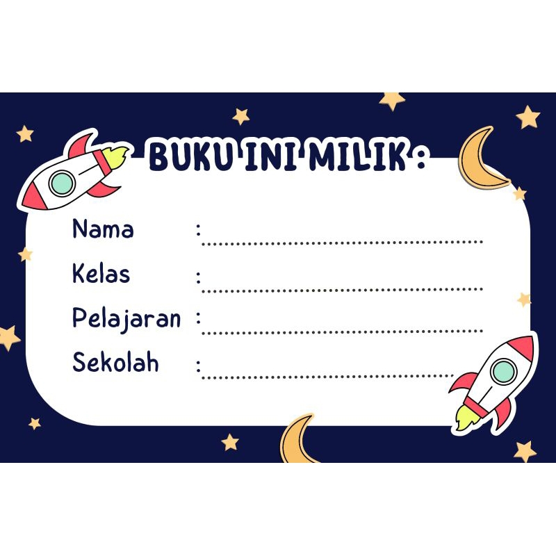 

stiker nama buku mapel custom uk.10x7 cm