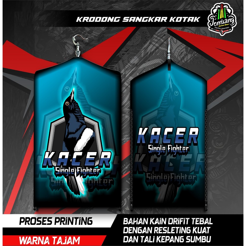 Krodong Krojong Sangkar Burung Kotak, Kosan, Koper, Desain Kacer, Printing, High Quality, COD