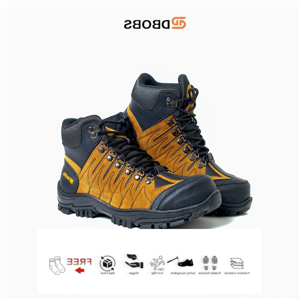 Dbobs Sepatu Safety Boots High Premium Quality Dbobs Clover Tinggi Tan Anti Licin comportable and co
