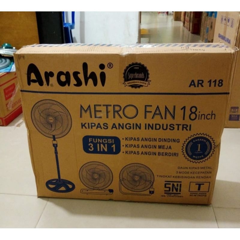 Kipas Angin Arashi Besi 18 inc / Kipas Angin Arashi 3 in 1 Angin Kencang dan Bergaransi
