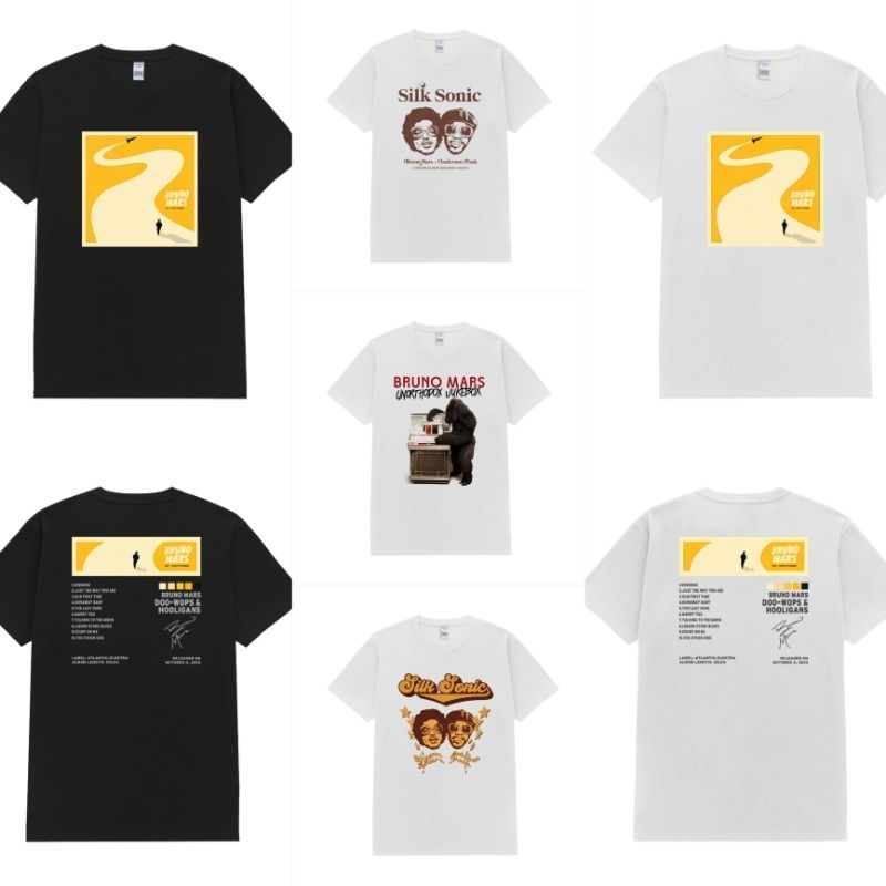 Trendrock - Kaos Bruno Mars Doo-Wops and Hooligans | Tshirt Bruno Mars Silk Sonic | Baju Bruno Mars 