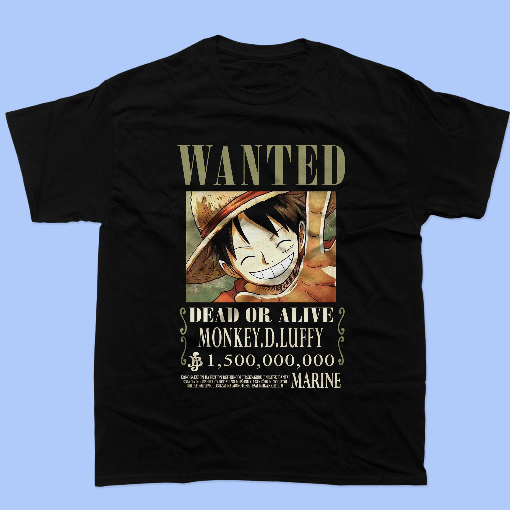 Kupakai Kaos Anime One Piece Luffy Bounty