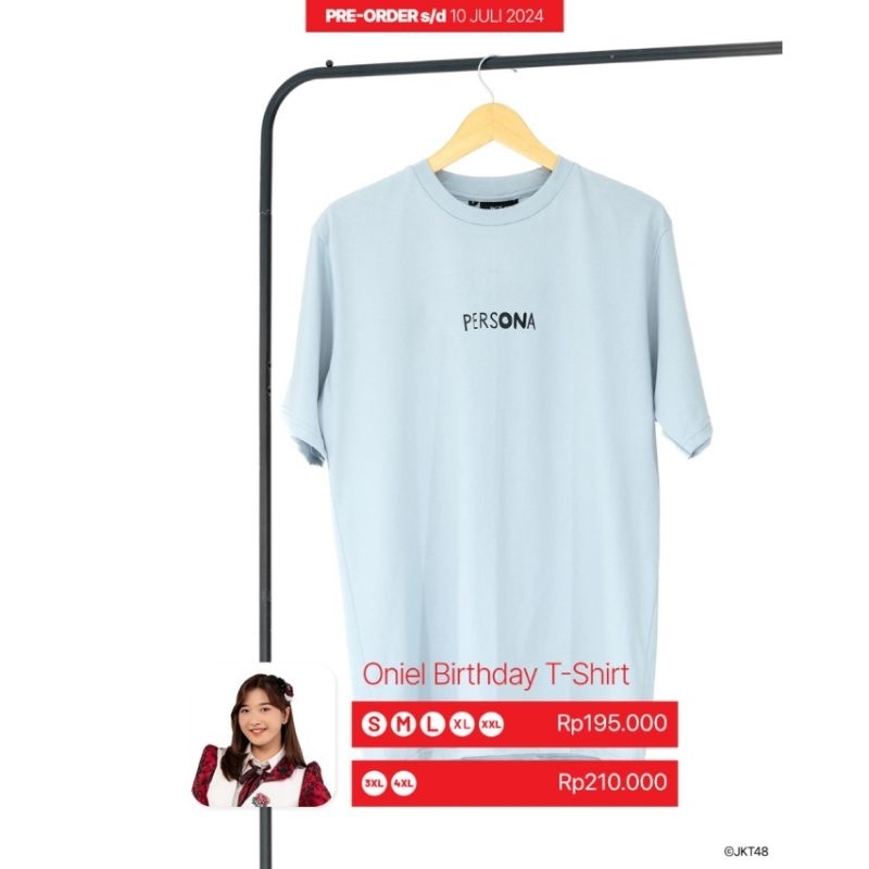 Kaos Anak JKT48 Birthday T-Shirt Cornelia Vanisa (Oniel) 2024 - Dusty Blue