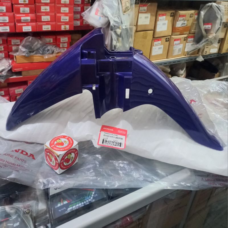 SAYAP SLEBOR SPAKBOR DEPAN UNGU VIOLET HONDA SUPRA XX X 100 LAMA ORIGINAL ORI AHM 61100-KEV-880FMI