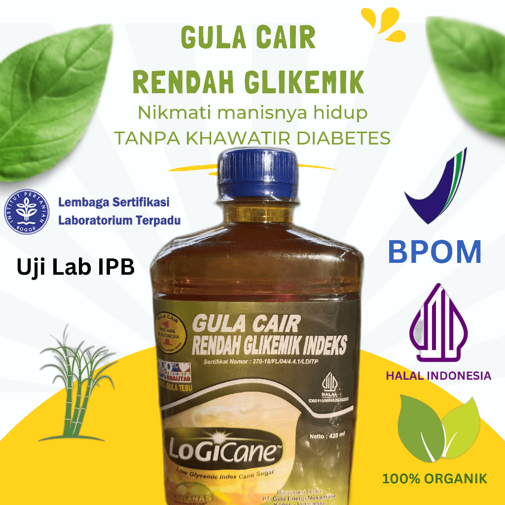 

Gula Cair LGI Gulanas Gula Sehat Rendah Indek Glikemik Kaya Antioksidan