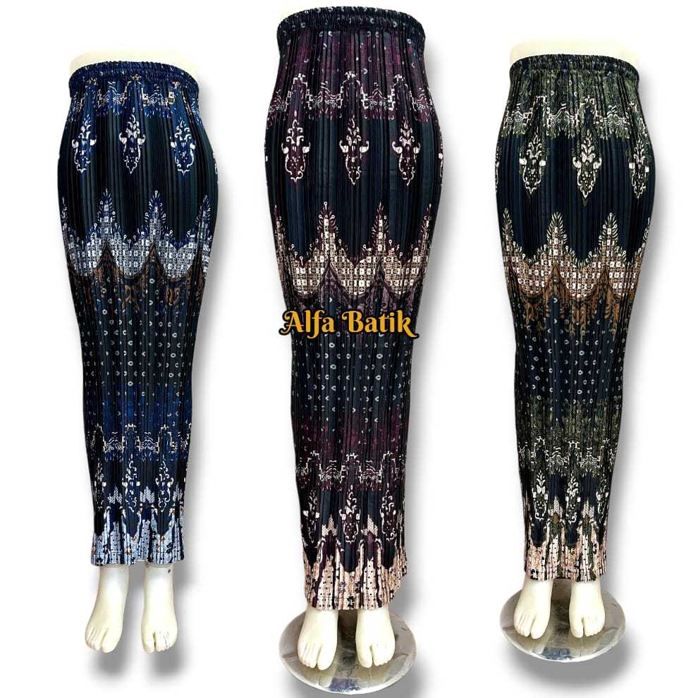 Plisket Batik Jumbo Terbaru Bawahan Kebaya Trendy Wanita Outfit Kondangan Pesta Dan Wisuda