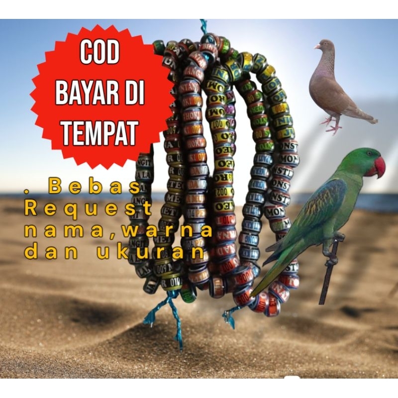 Ring Cincin Merpati Donat Baja stiker Request Nama