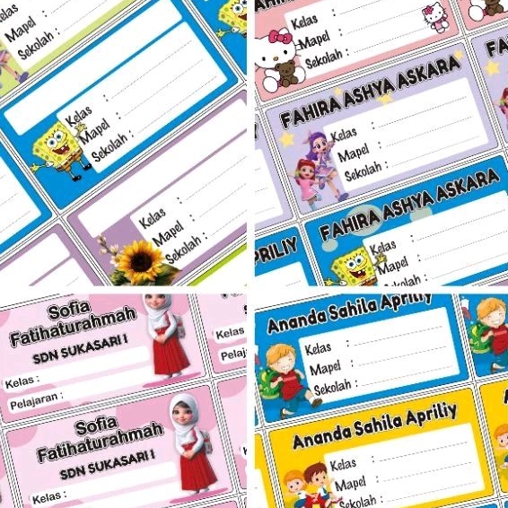 

Label Buku Cutom. Stiker HVS