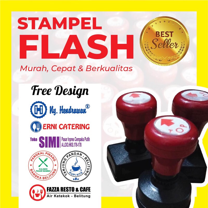 

Stampel Flash/stampel otomatis proses pengerjan 40 menit 1 hari langsung jadi & free disen