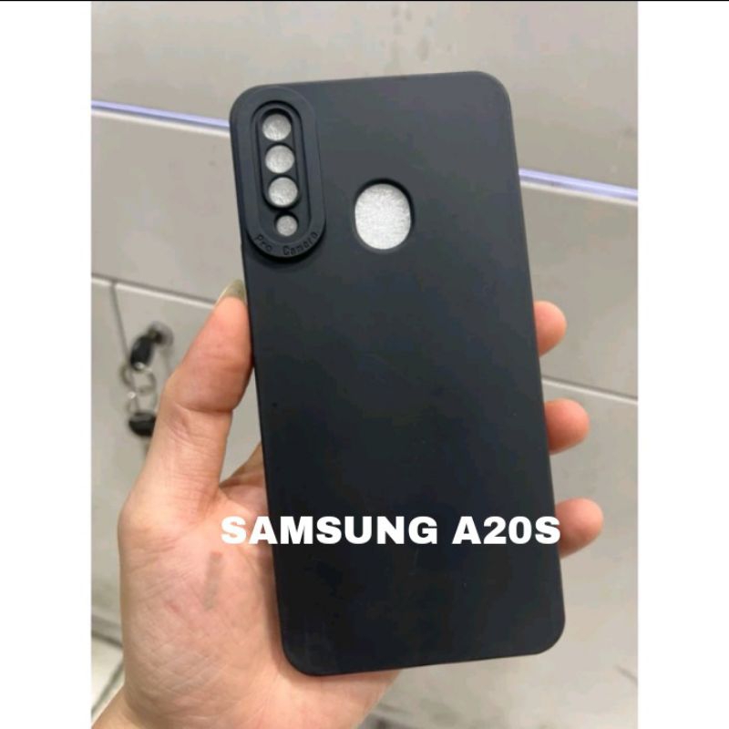 SOFTCASE CASING HP SAMSUNG A20S SLIKON CASE PRO CAMERA FULL BLACK HITAM