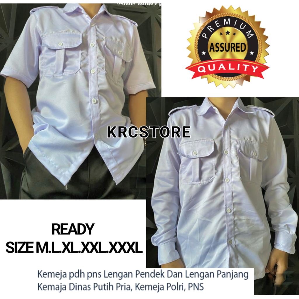 Baju Dinas Putih Pria Lengan Pendek Seragam PNS Putih Pria Kemeja Pdh Putih Pns Pria Kerah Terbaru