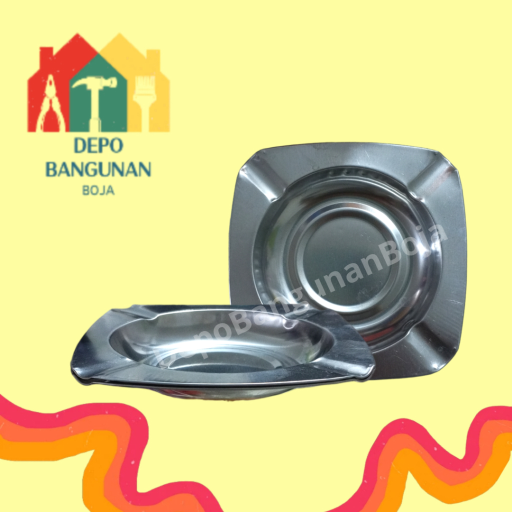 Asbak Stainless Steel Kotak / Asbak Stainless Steel / Asbak