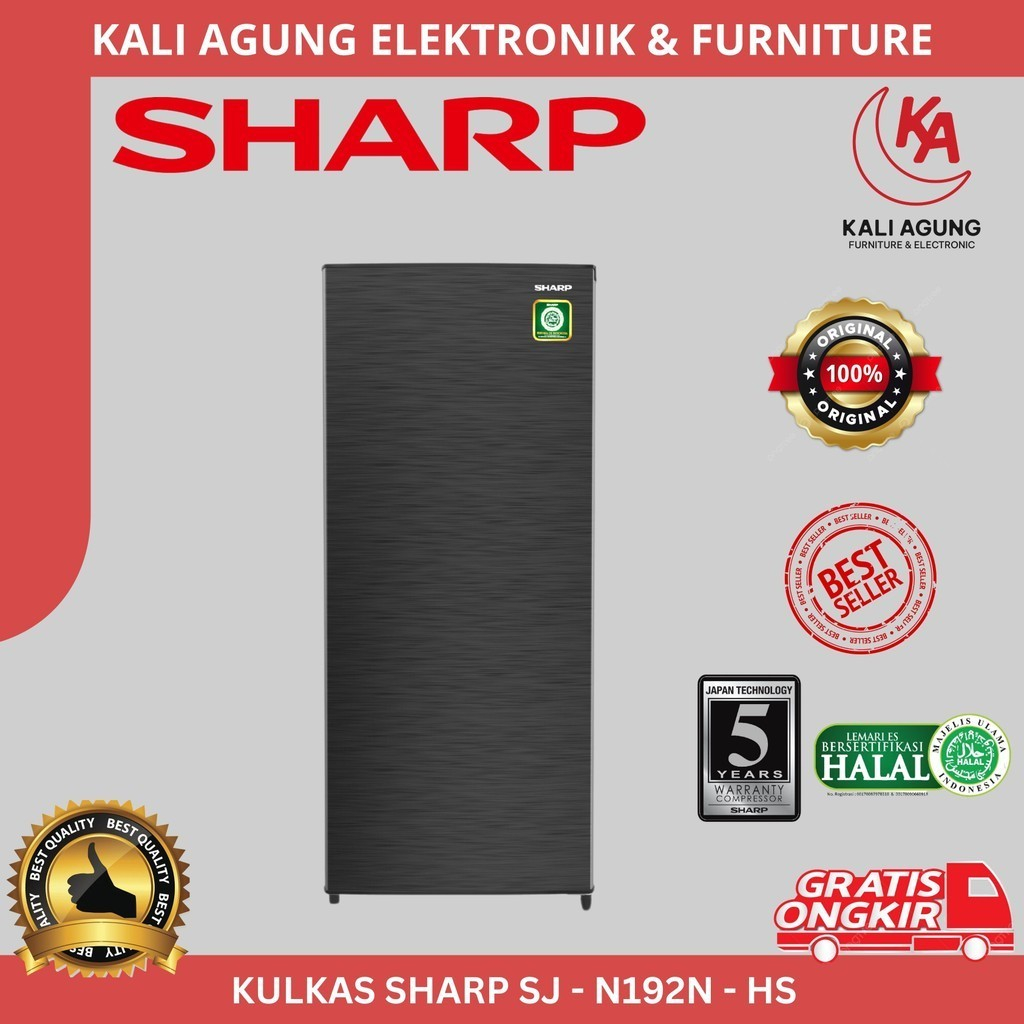 KULKAS SHARP 1 PINTU / SJ-N 192 N-HS / GRATIS PENGIRIMAN