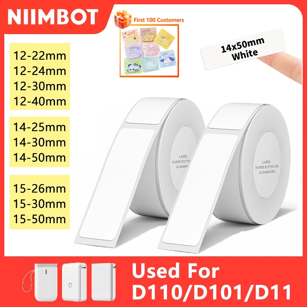 

Niimbot D110 Mini Portable Thermal Printer White Sticker Waterproof Paper Adhesive Label White Anti-Oil For D11 D101 D110