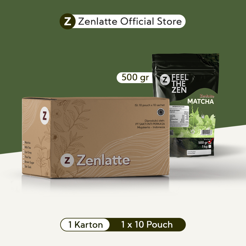 

Zenlatte Matcha Bag 500gr - 1 Karton | Matcha Powder | Bubuk Matcha | Matcha Latte